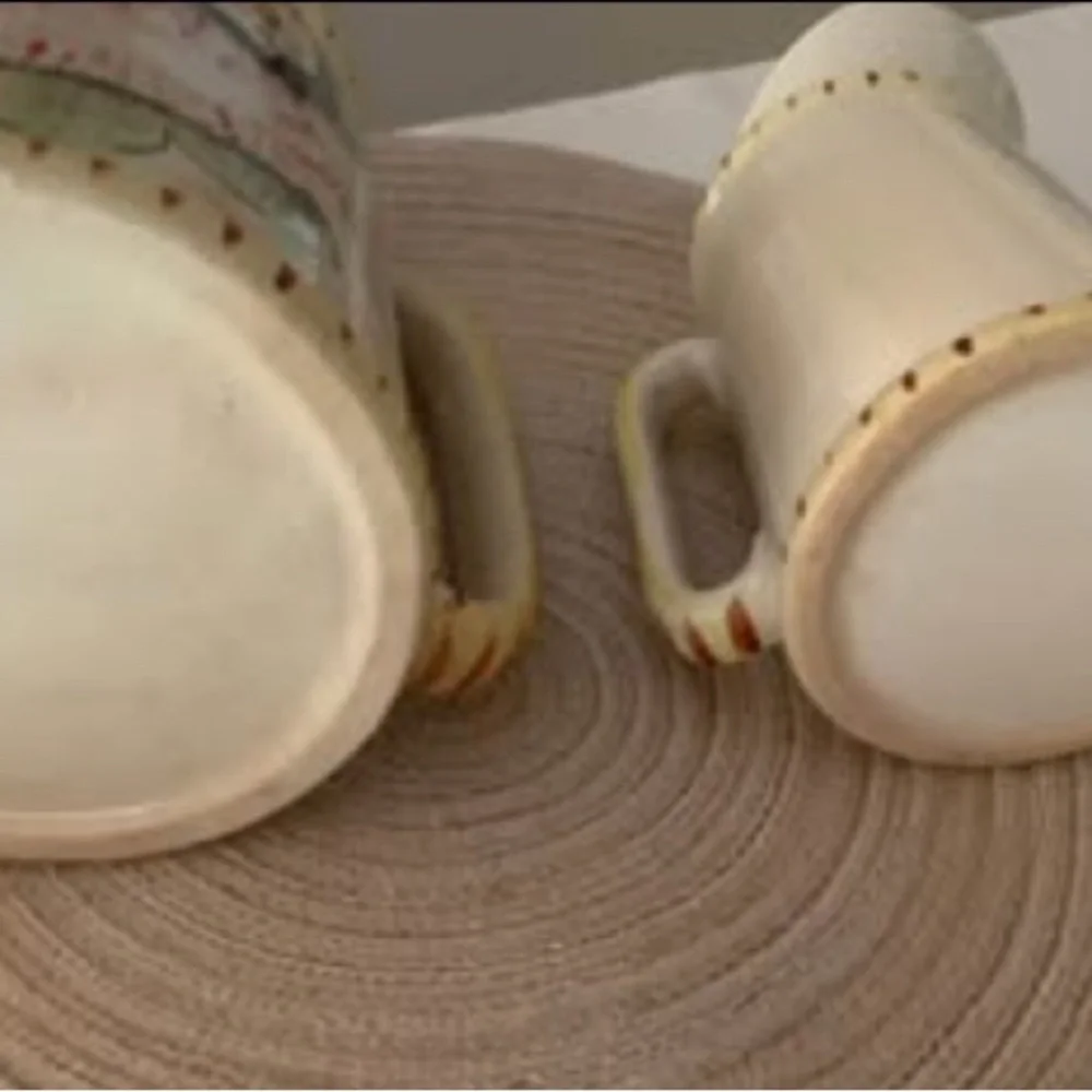 Floral Batter and Syrup Pitcher Set 1940-50 Vintage Cottagecore